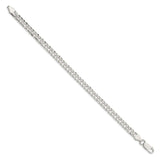 925 White Gold 5.65 mm Curb Chain Bracelet, Polished