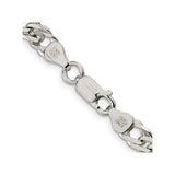 925 White Gold 6.25 mm Curb Chain Necklace, Polished alternate angle