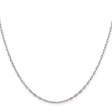 925 White Gold 1.75 mm Polished Chain Necklace, Solid