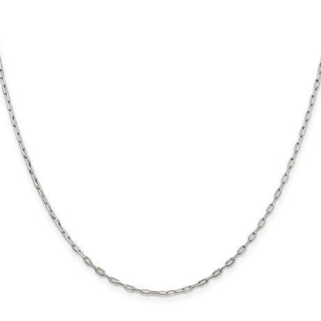 925 White Gold 1.75 mm Polished Chain Necklace, Solid