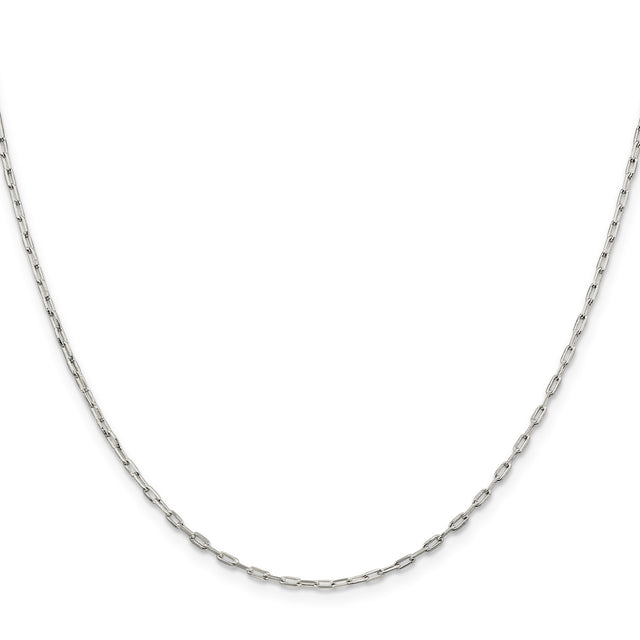 925 White Gold 1.75 mm Polished Chain Necklace, Solid
