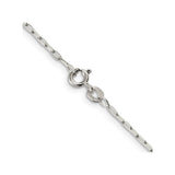 925 White Gold 1.75 mm Polished Chain Necklace, Solid alternate angle