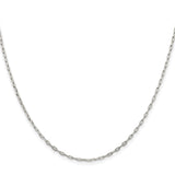 925 White Gold 1.75 mm Polished Chain Necklace