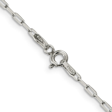 925 White Gold 2 mm Polished Chain Necklace, Solid alternate angle