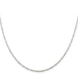 925 White Gold 2 mm Polished Chain Necklace
