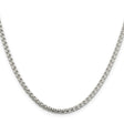 925 White Gold 3.6 mm Box Chain Necklace, Polished