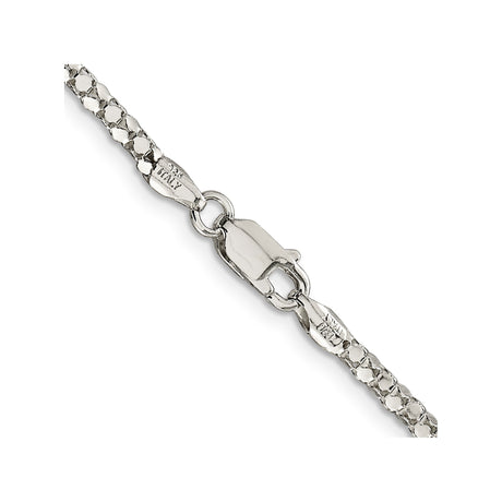 925 White Gold 2.5 mm Polished Chain Necklace, Solid alternate angle