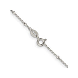 925 White Gold 1.25 mm Polished Chain Necklace, Solid alternate angle