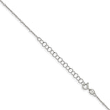 925 White Gold 1.25 mm Polished Chain Necklace, Solid detail view