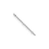 925 White Gold 1.25 mm Polished Chain Necklace, Solid detail view