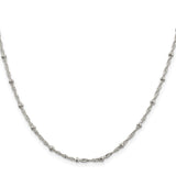 925 White Gold 2.5 mm Singapore Chain Necklace, Polished