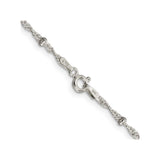 925 White Gold 2.5 mm Singapore Chain Necklace, Polished alternate angle