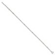 925 White Gold 2.5 mm Singapore Chain Anklet, Polished