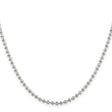 925 White Gold 3 mm Polished Chain Necklace, Solid