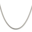 925 White Gold 3.6 mm Box Chain Necklace, Polished