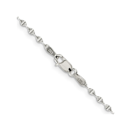 925 White Gold 1.75 mm Polished Chain Necklace, Solid alternate angle