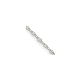 925 White Gold 1.75 mm Polished Chain Necklace, Solid detail view