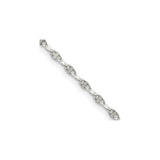 925 White Gold 2.25 mm Polished Chain Necklace, Solid detail view