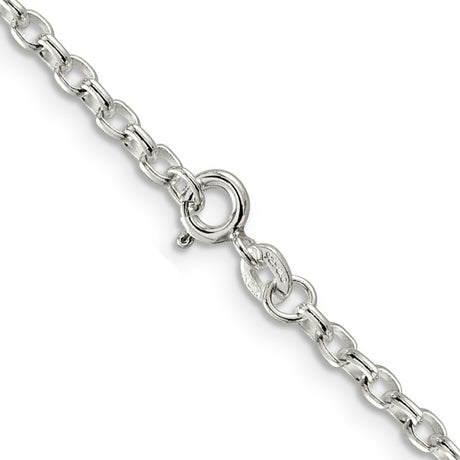 925 White Gold 2.75 mm Polished Chain Necklace, Solid alternate angle