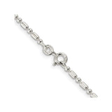 925 White Gold 2 mm Polished Chain Necklace, Solid alternate angle