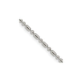 925 White Gold 2 mm Polished Chain Necklace, Solid detail view