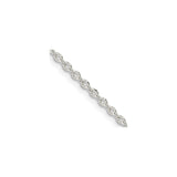 925 White Gold 2 mm Polished Chain Necklace, Solid detail view