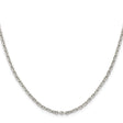 925 White Gold 2.75 mm Polished Chain Necklace, Solid