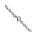 925 White Gold 2.75 mm Polished Chain Necklace, Solid alternate angle