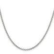 925 White Gold 2.8 mm Polished Chain Necklace, Solid