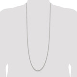 925 White Gold 2.8 mm Polished Chain Necklace, Solid detail view