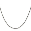 925 White Gold 1.7 mm Polished Chain Necklace, Solid