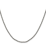 925 White Gold 1.7 mm Polished Chain Necklace, Solid