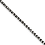 925 White Gold 4.5 mm Rope Chain Bracelet, Solid alternate angle