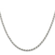 925 White Gold 3.1 mm Rope Chain Necklace, Polished