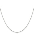 925 White Gold 1.1 mm Polished Chain Necklace, Solid