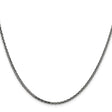 925 White Gold 2.2 mm Solid Chain Necklace