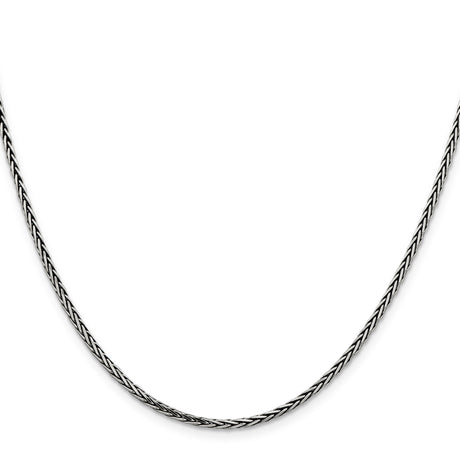 925 White Gold 2.2 mm Solid Chain Necklace