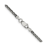 925 White Gold 2.2 mm Solid Chain Necklace alternate angle