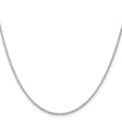 925 White Gold 1.6 mm Rope Chain Necklace, Polished