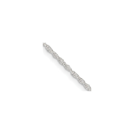 925 White Gold 1.6 mm Rope Chain Necklace, Polished alternate angle