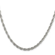925 White Gold 3.8 mm Rope Chain Necklace, Polished