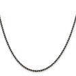 925 White Gold 2.3 mm Rope Chain Necklace, Solid