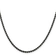 925 White Gold 2.9 mm Rope Chain Necklace, Solid