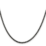 925 White Gold 2.9 mm Rope Chain Necklace, Solid