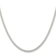 925 White Gold 2.6 mm Box Chain Necklace, Polished