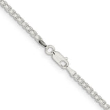 925 White Gold 2.6 mm Box Chain Necklace, Polished alternate angle
