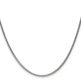 925 White Gold 1.6 mm Solid Chain Necklace