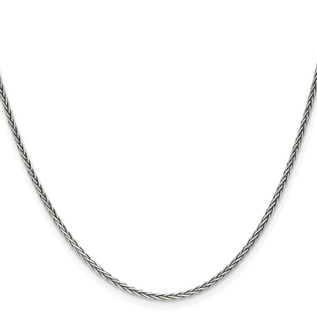 925 White Gold 1.6 mm Solid Chain Necklace