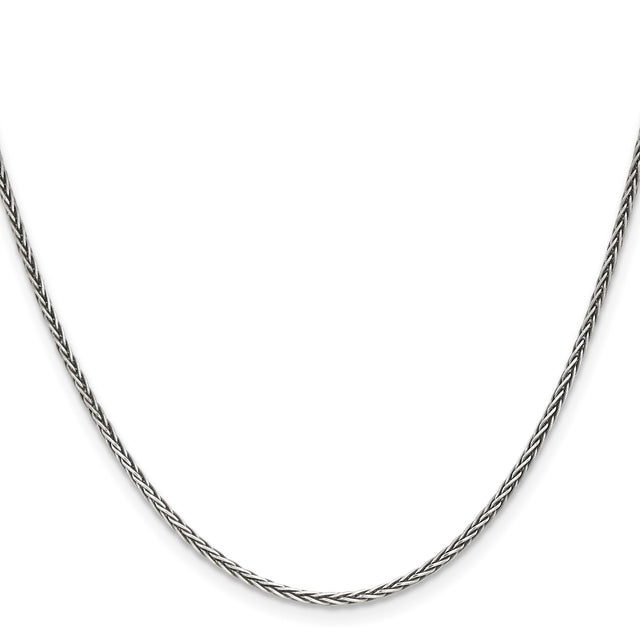 925 White Gold 1.6 mm Solid Chain Necklace