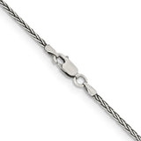 925 White Gold 1.6 mm Solid Chain Necklace alternate angle